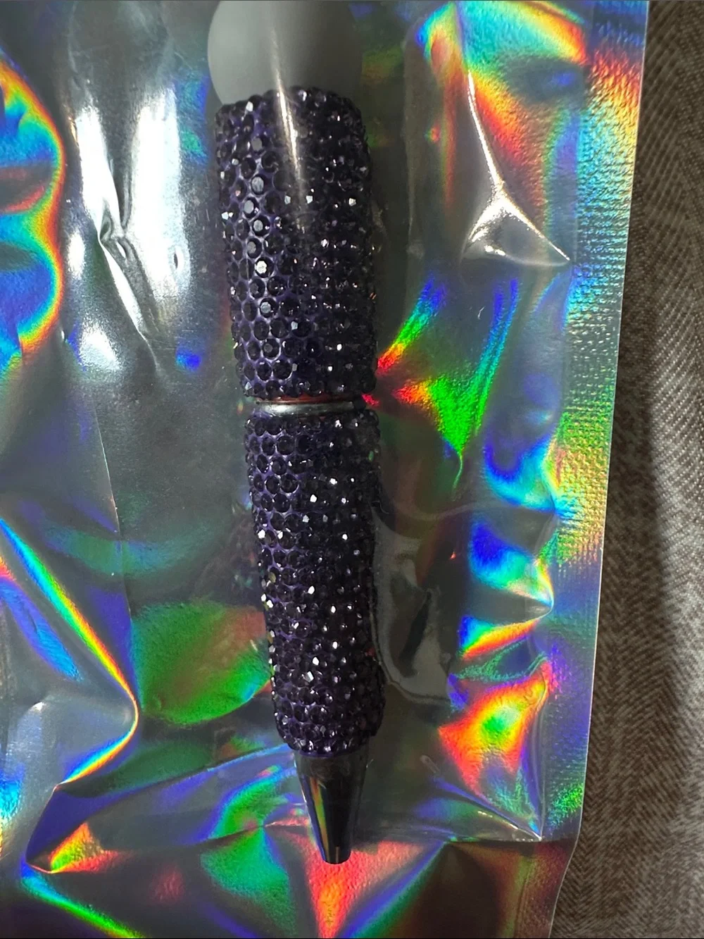 Purple Bear Bead Glitter Ballpoint Pen for Kids